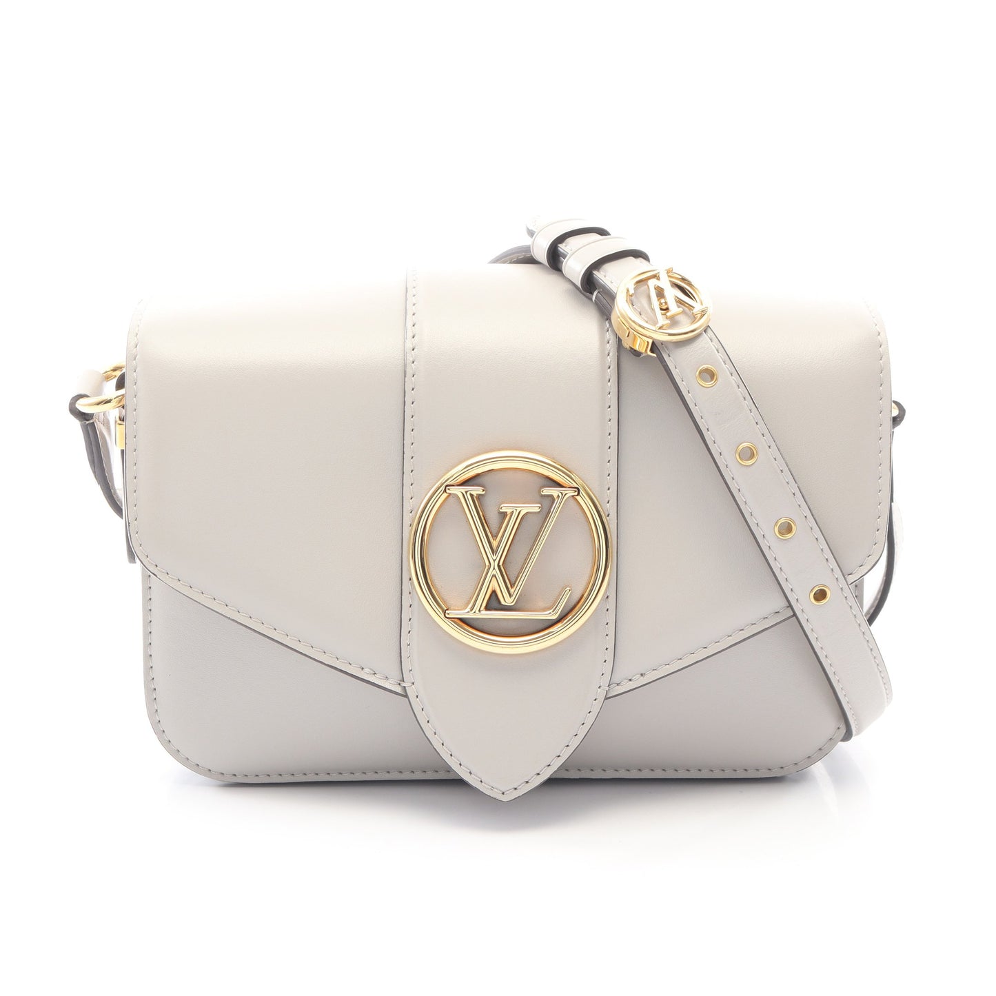 LV PONT 9 LVポンヌフ ショルダーバッグ レザー グレー ルイヴィトン バッグ LOUIS VUITTON