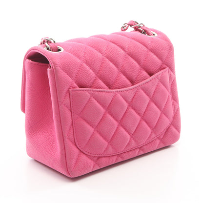 ミニマトラッセ チェーンショルダーバッグ キャビアスキン ピンク シルバー金具 シャネル バッグ CHANEL