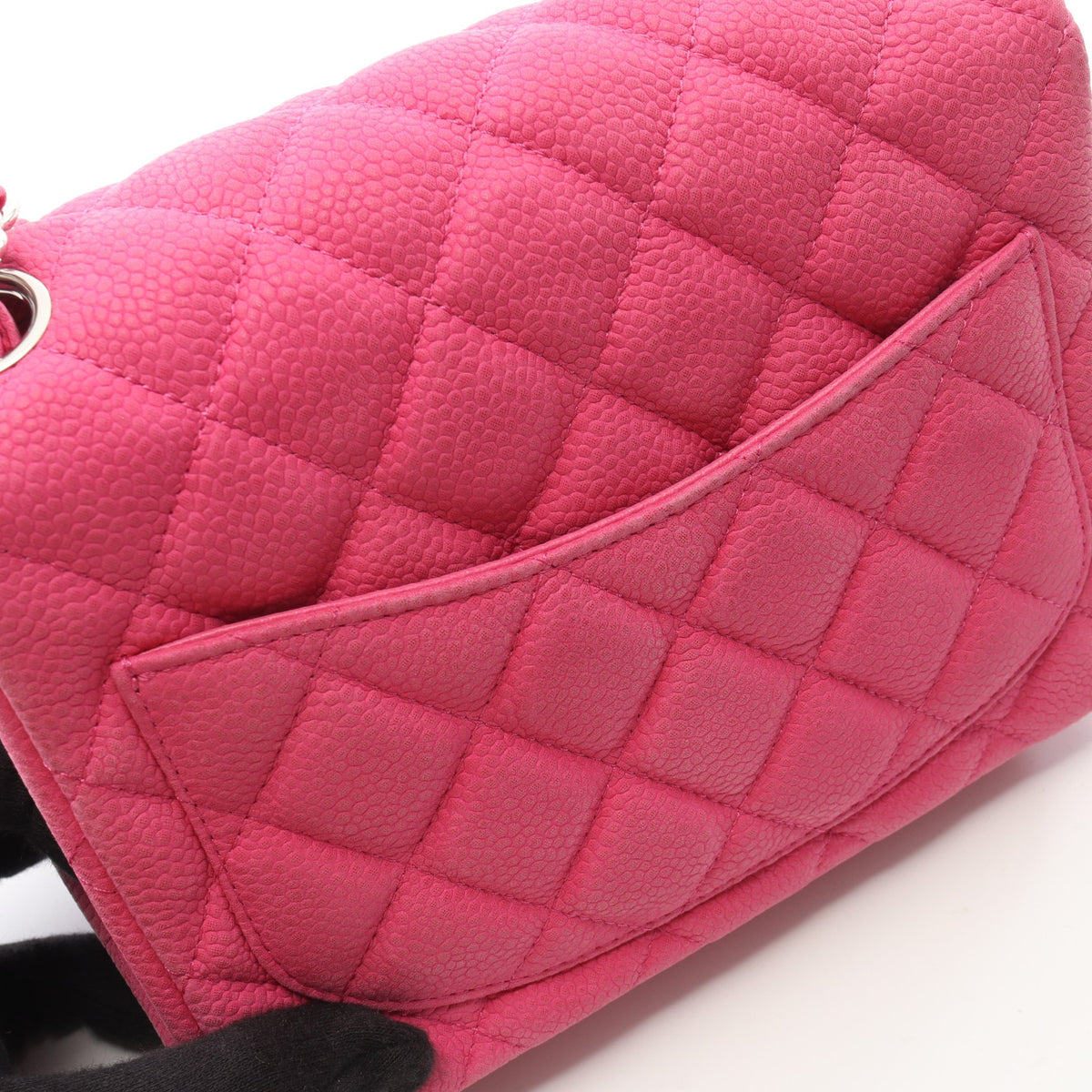 ミニマトラッセ チェーンショルダーバッグ キャビアスキン ピンク シルバー金具 シャネル バッグ CHANEL
