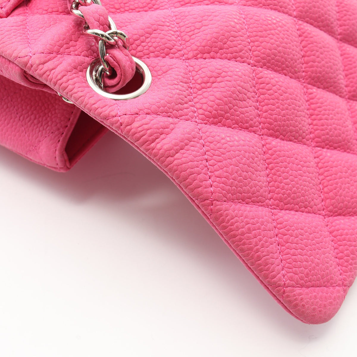 ミニマトラッセ チェーンショルダーバッグ キャビアスキン ピンク シルバー金具 シャネル バッグ CHANEL