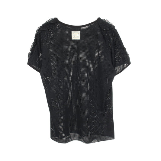 メッシュ フリル トップス ブラック シャネル トップス CHANEL