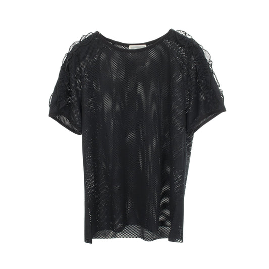 メッシュ フリル トップス ブラック シャネル トップス CHANEL