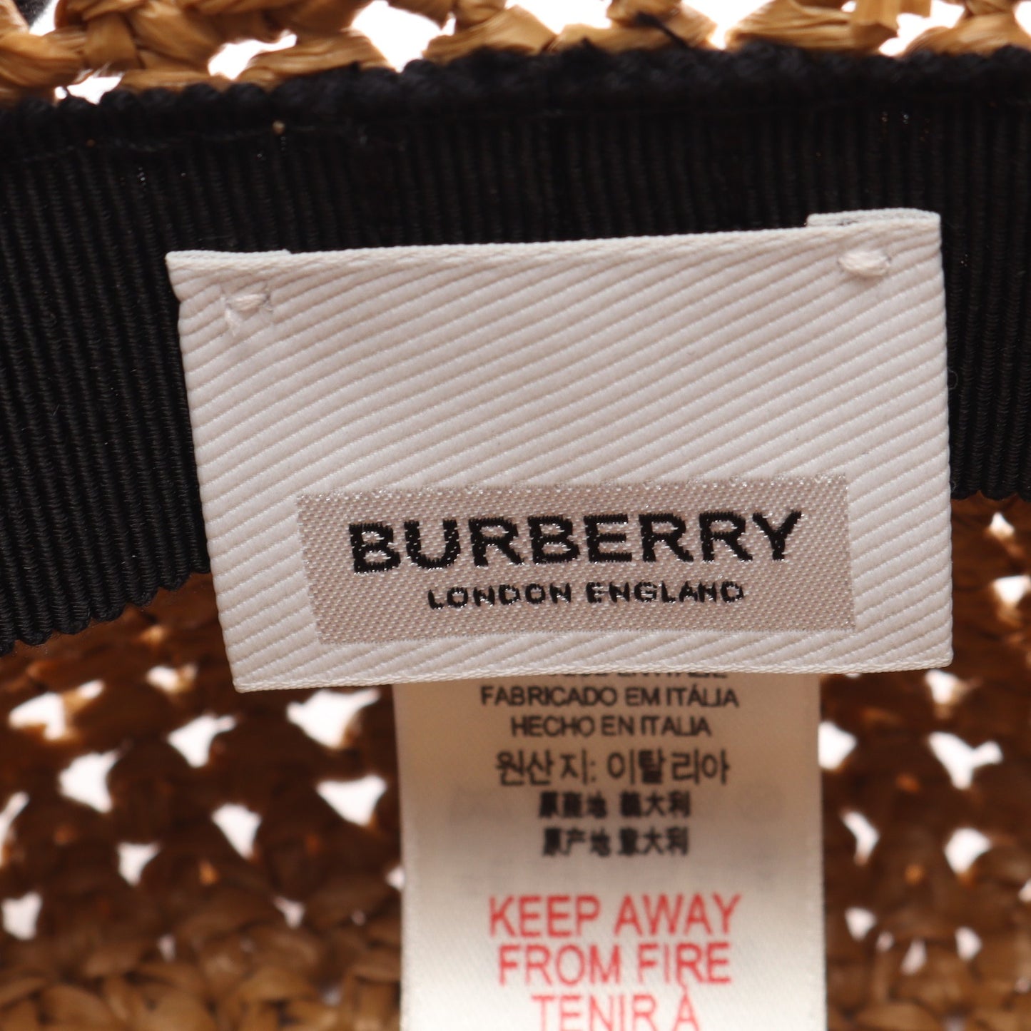 TBラピア エフェクト ストロー バケット ハット 帽子 レーヨン ブラウン バーバリー 財布・小物 BURBERRY