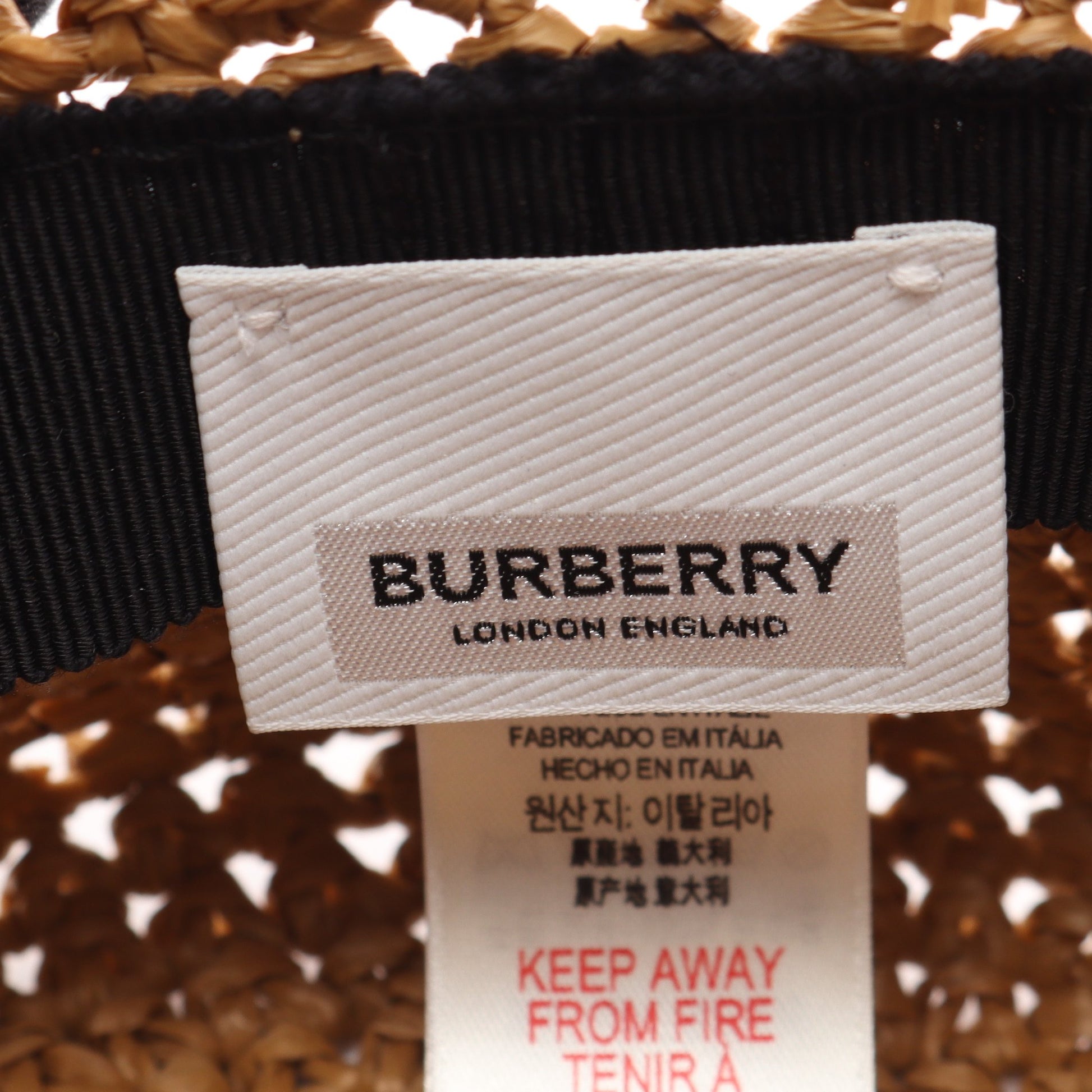 TBラピア エフェクト ストロー バケット ハット 帽子 レーヨン ブラウン バーバリー 財布・小物 BURBERRY