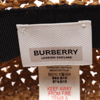 TBラピア エフェクト ストロー バケット ハット 帽子 レーヨン ブラウン バーバリー 財布・小物 BURBERRY