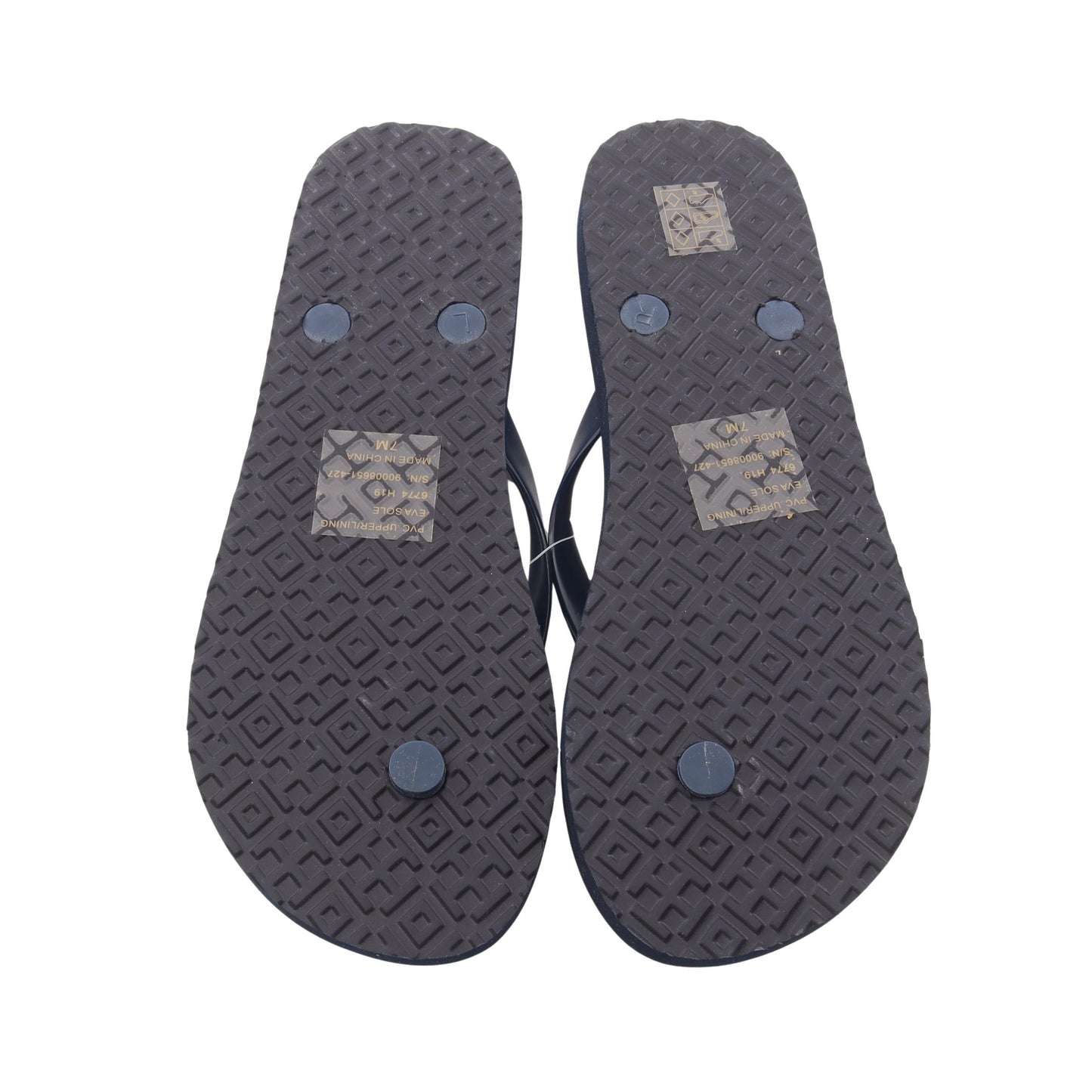 Flip Flop ダブルT ビーチ サンダル ラバー ネイビー マルチカラー トリーバーチ