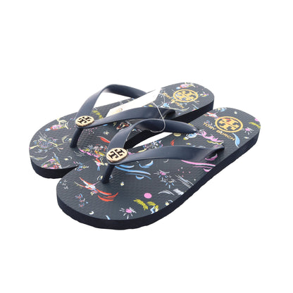 Flip Flop ダブルT ビーチ サンダル ラバー ネイビー マルチカラー トリーバーチ