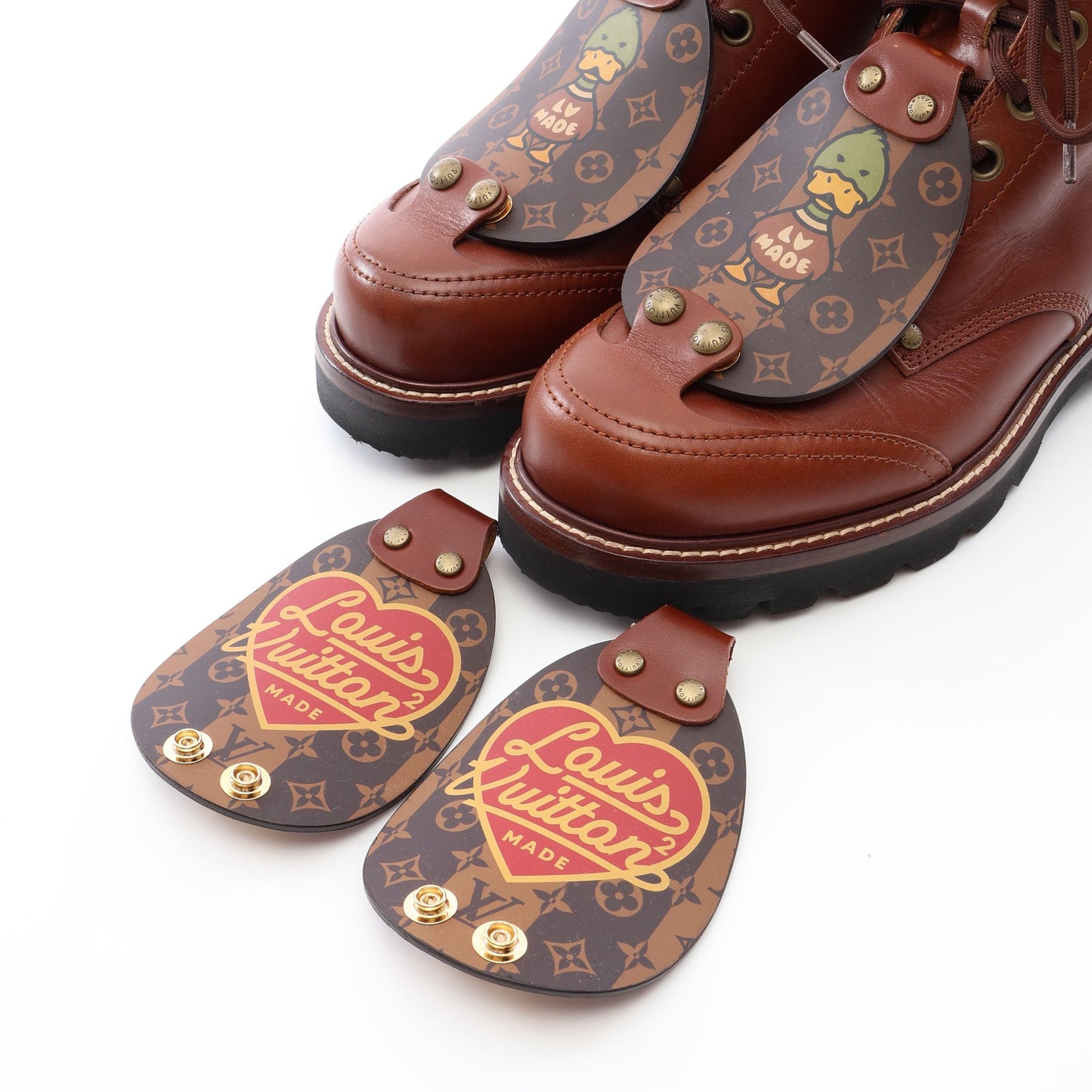 LOUIS VUITTON × NIGO オーベルカンフライン ブーツ レザー ブラウン ルイヴィトン