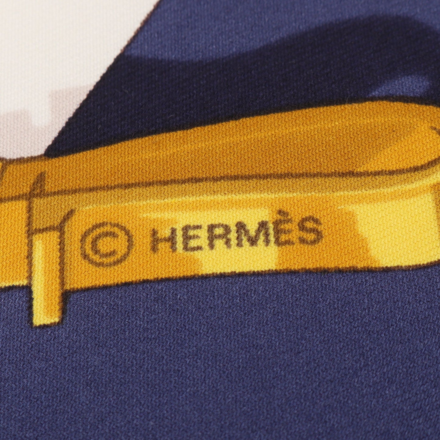 カレ90 Memoire d'Hermes スカーフ シルク ネイビー オフホワイト マルチカラー エルメス