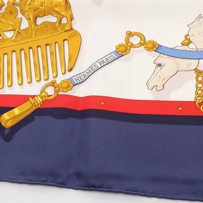 カレ90 Memoire d'Hermes スカーフ シルク ネイビー オフホワイト マルチカラー エルメス