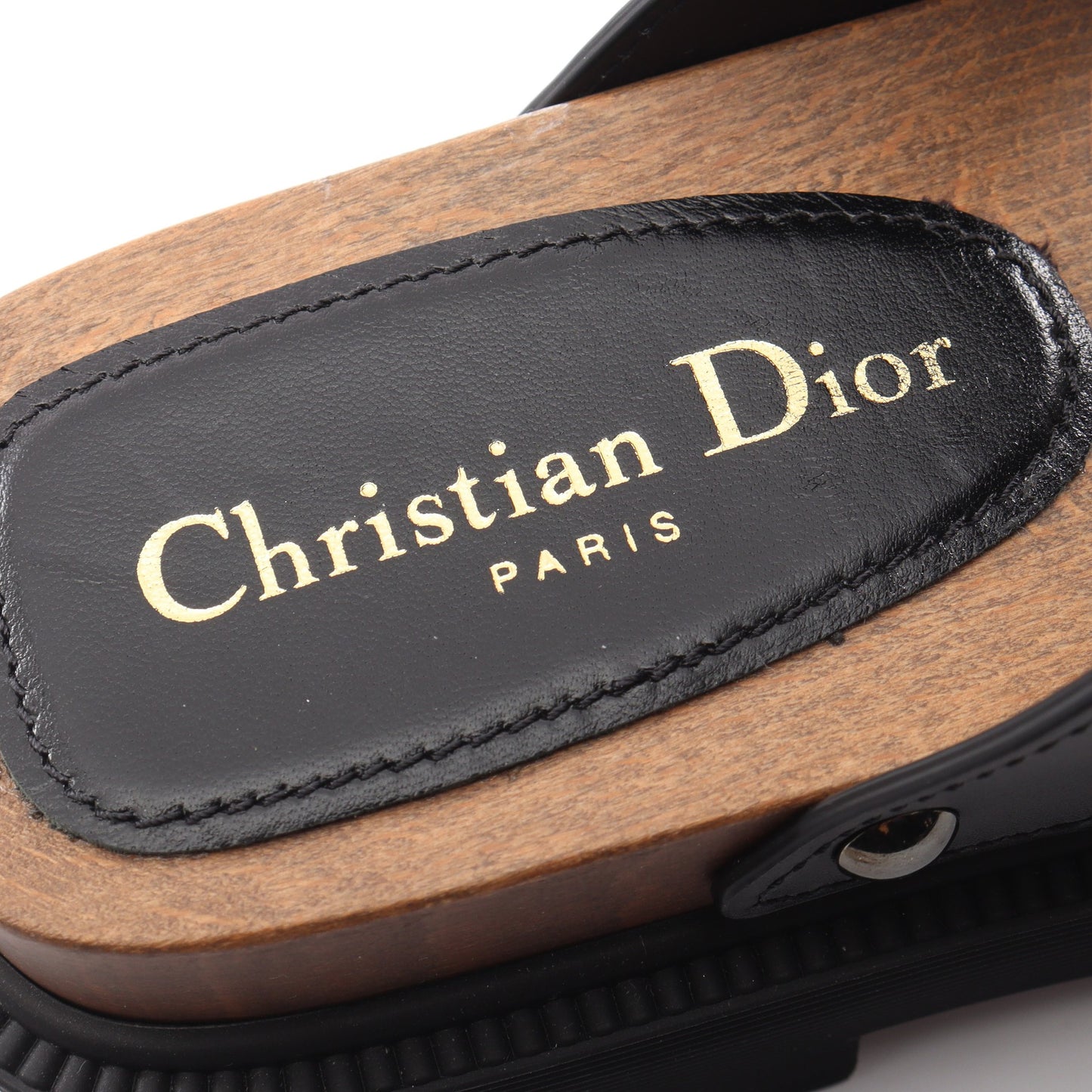 DIORQUAKE スライドサンダル レザー ブラック クリスチャンディオール