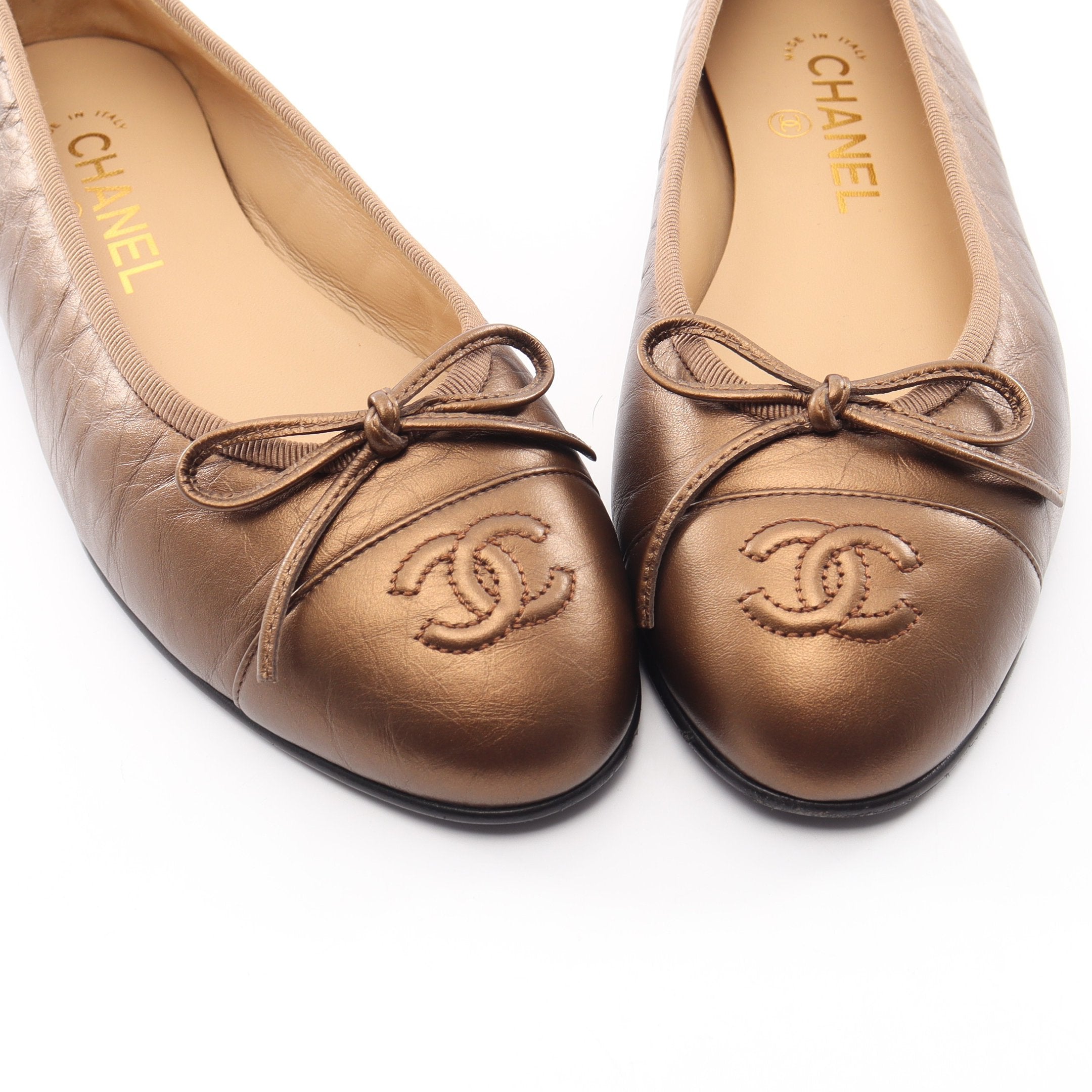 BALLERINA バレリーナ ココマーク バレエシューズ レザー ブラウン