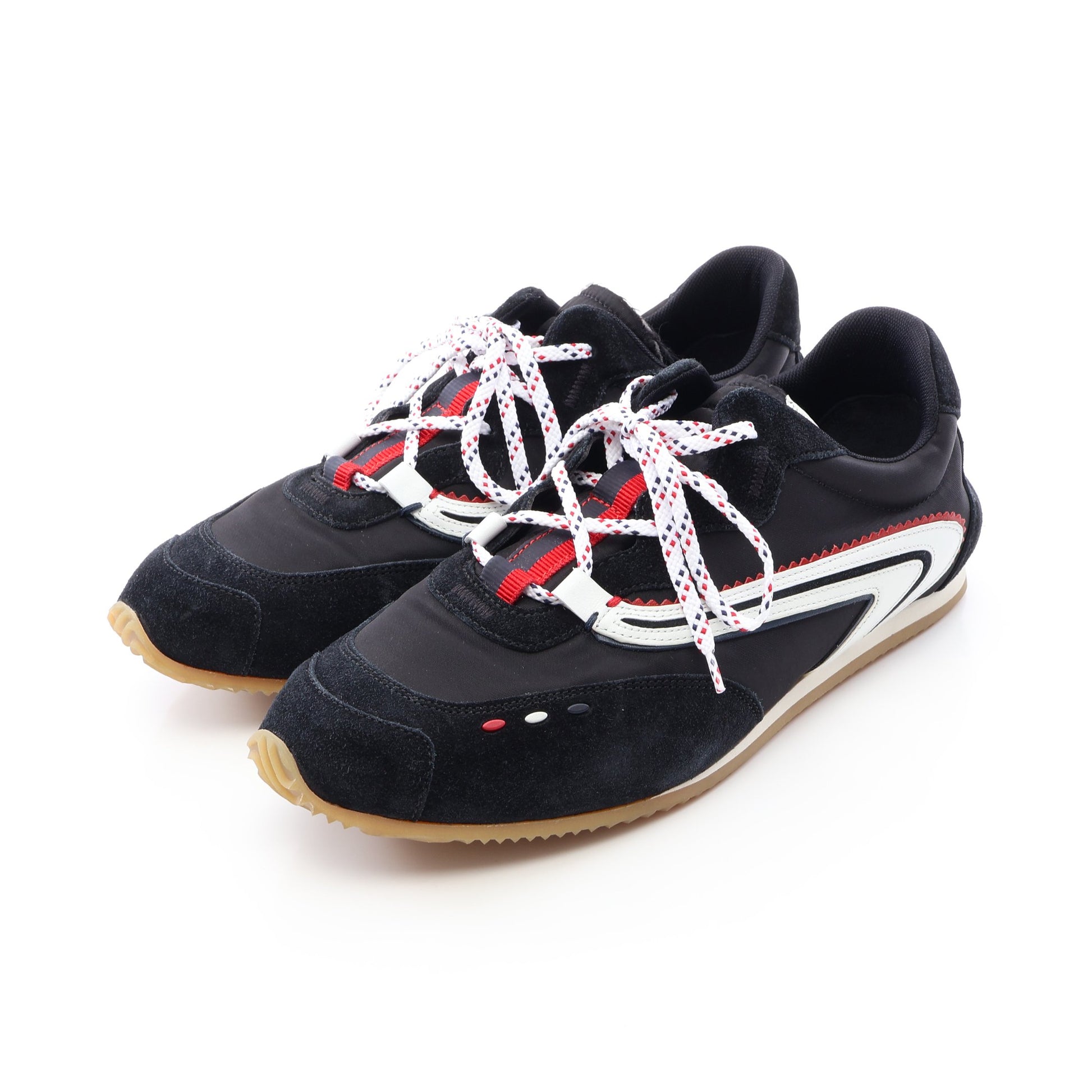 GENIUS 2 MONCLER 1952 ローカットスニーカー スエード ナイロン ブラック ホワイト レッド モンクレール シューズ MONCLER