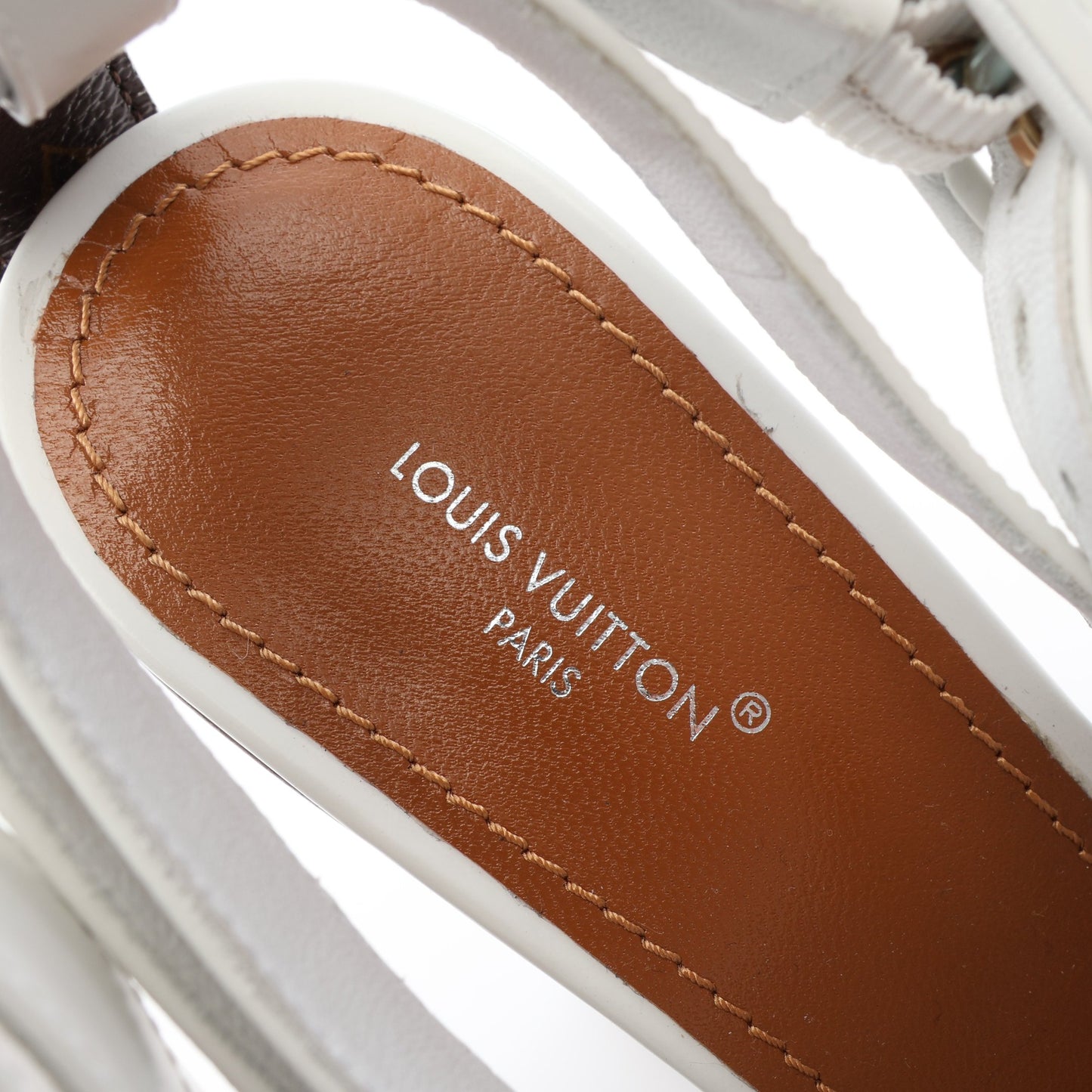 トリニティライン サンダル レザー ホワイト ルイヴィトン シューズ LOUIS VUITTON
