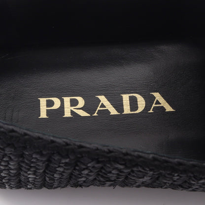 クロシェ ローファー カジュアルシューズ ファブリック ブラック プラダ シューズ PRADA