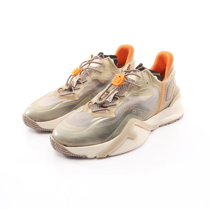 FLOW フロー スニーカー ファブリック ラバー グレーブラウン オレンジ フェンディ