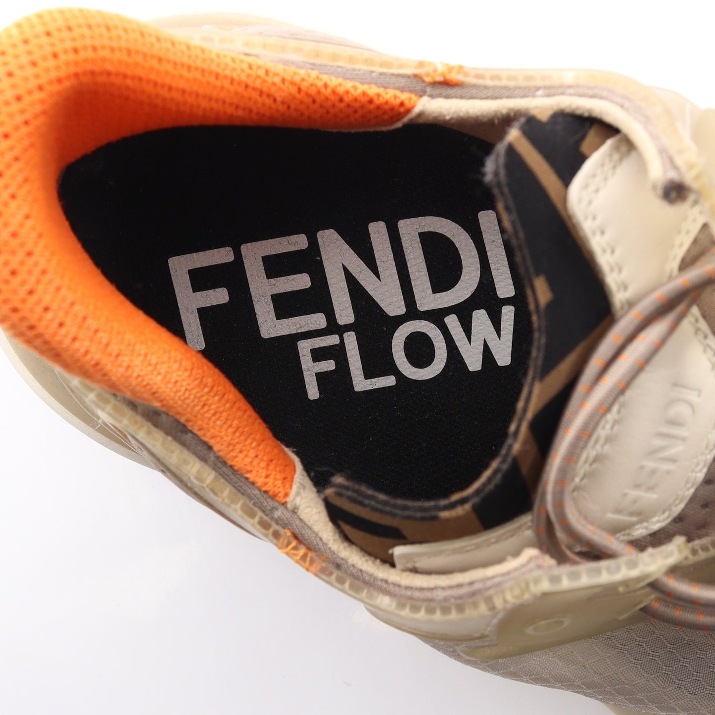 FLOW フロー スニーカー ファブリック ラバー グレーブラウン オレンジ フェンディ