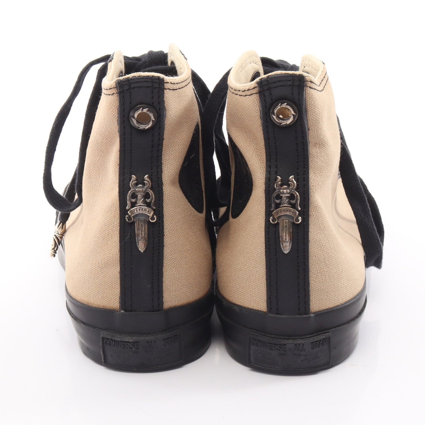 CHROME HEARTS × CONVERSE ALL STAR ハイカットスニーカー キャンバス レザー ベージュ ブラック クロムハーツ
