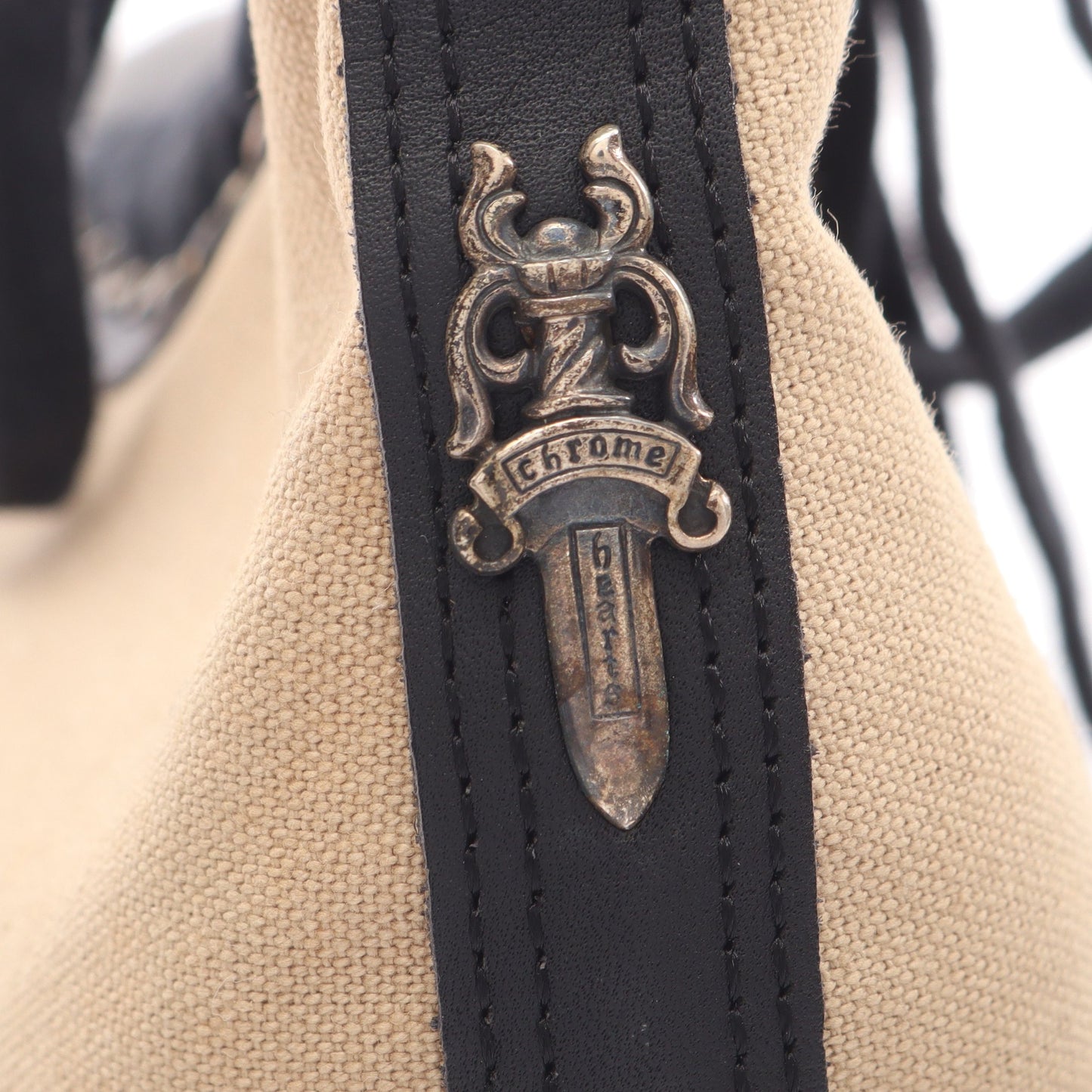 CHROME HEARTS × CONVERSE ALL STAR ハイカットスニーカー キャンバス レザー ベージュ ブラック クロムハーツ