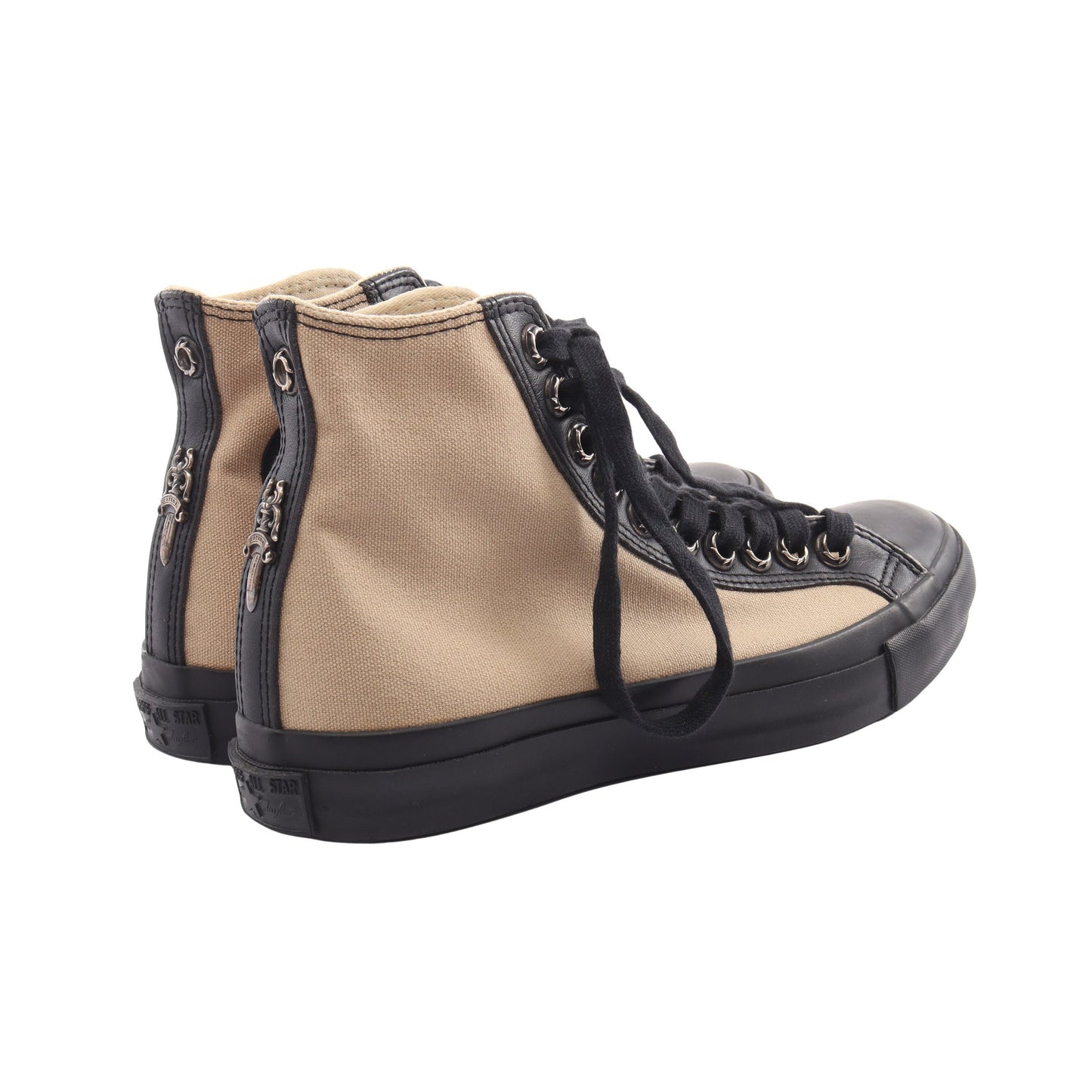 CHROME HEARTS × CONVERSE ALL STAR ハイカットスニーカー キャンバス レザー ベージュ ブラック クロムハーツ