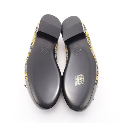 BALLERINA バレリーナ バレエシューズ ファブリック レザー グレー イエロー シャネル