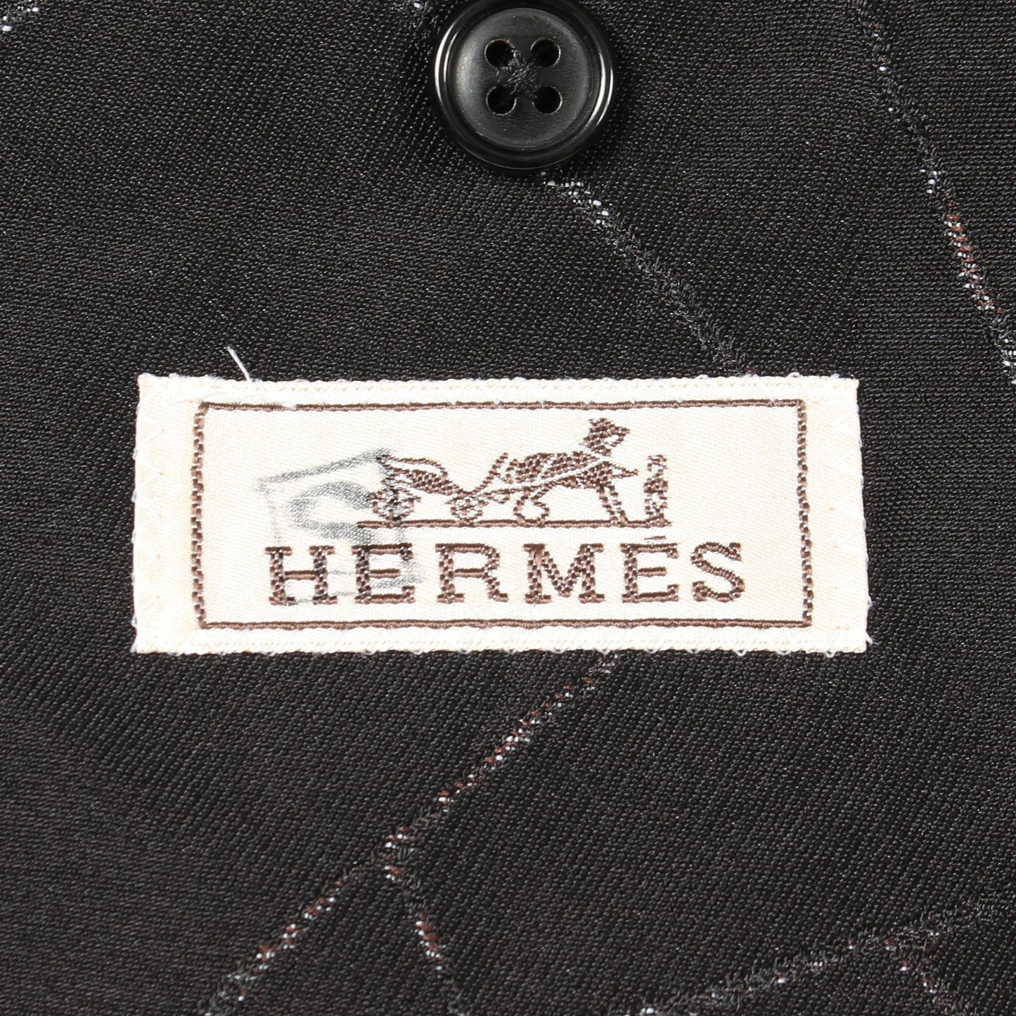 トランプ シングルブレスト 2B テーラードジャケット コットン ブラック エルメス アウター HERMES