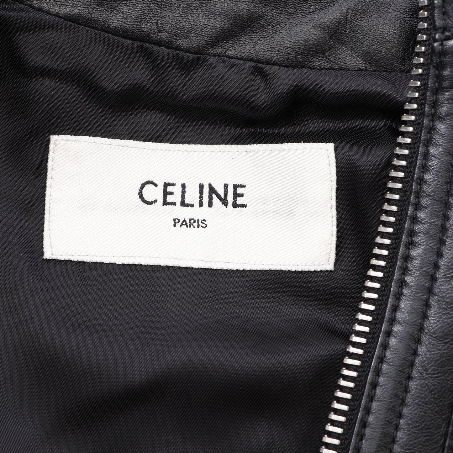 ジップアップ オールインワン レザー ブラック セリーヌ ワンピース CELINE