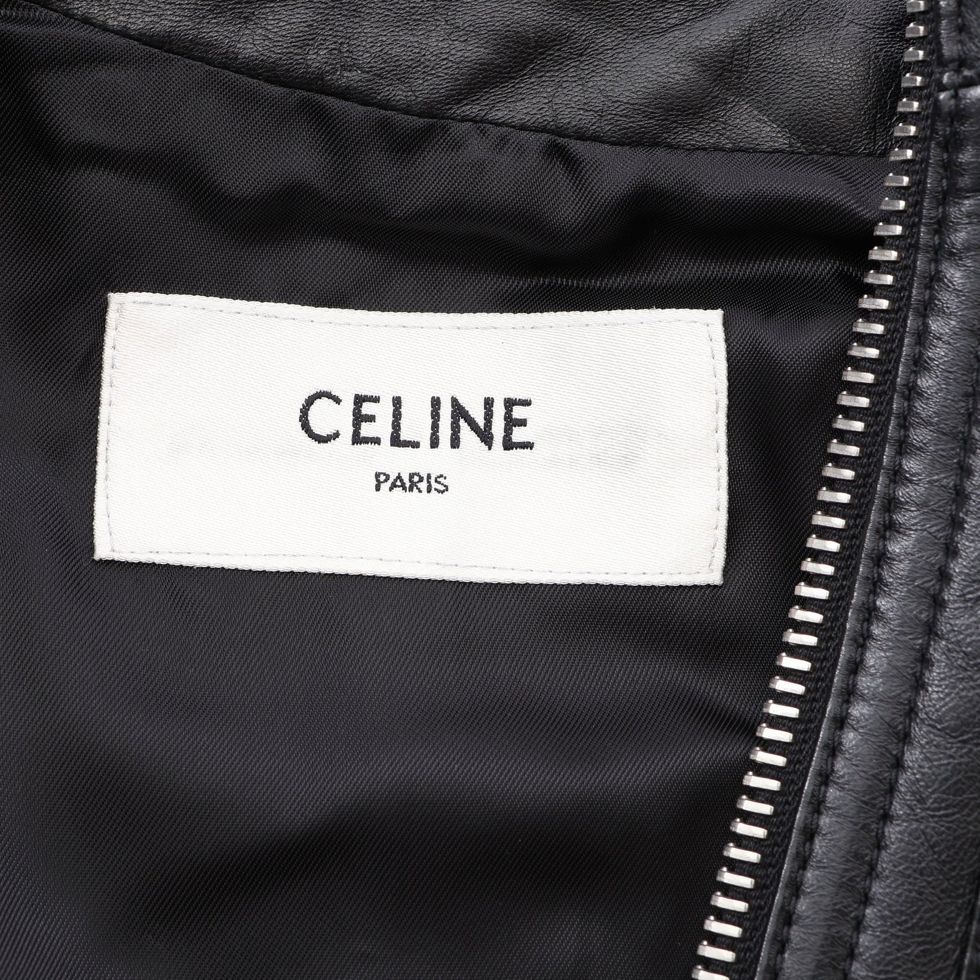 ジップアップ オールインワン レザー ブラック セリーヌ ワンピース CELINE