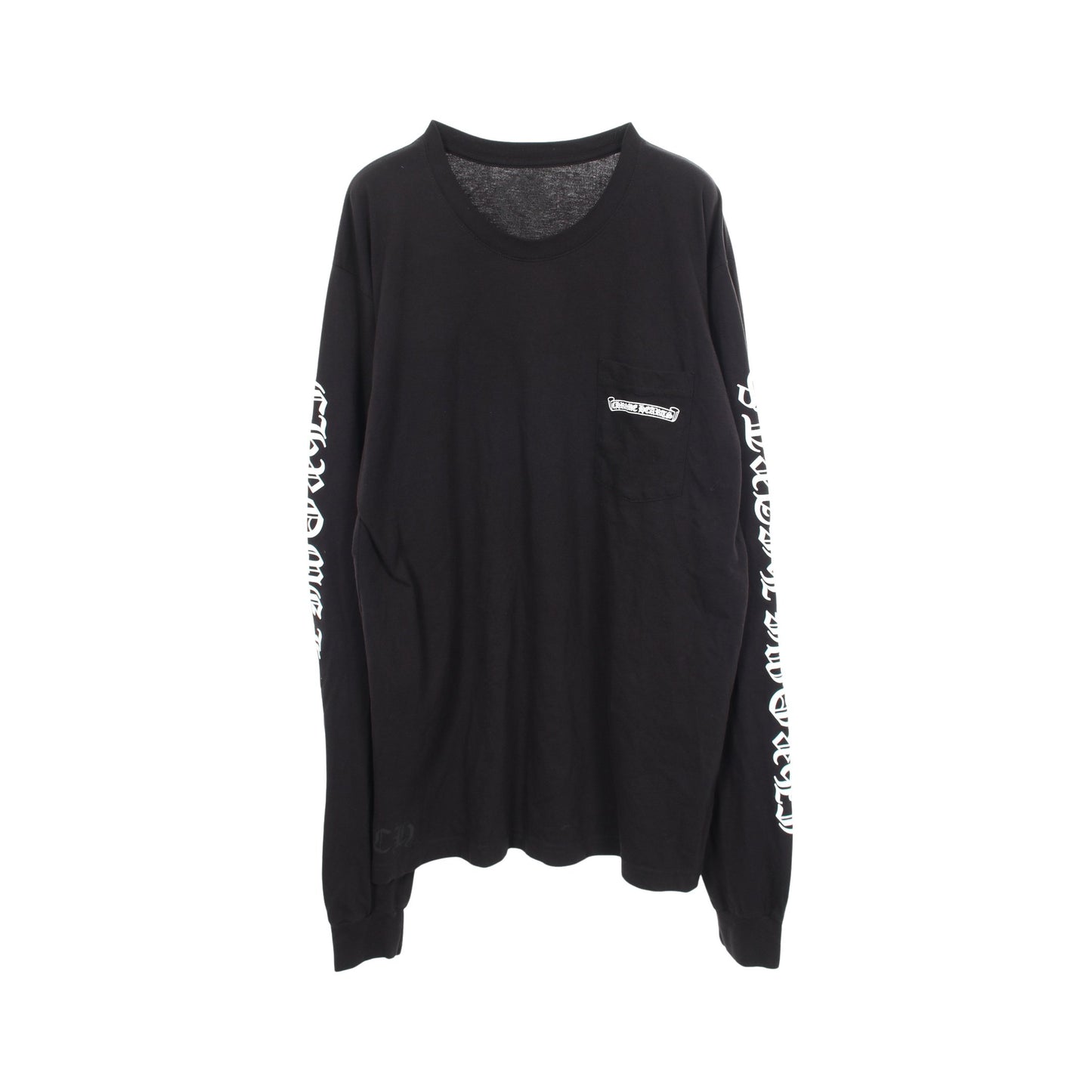 スクロールラベル 長袖Tシャツ コットン ブラック クロムハーツ
