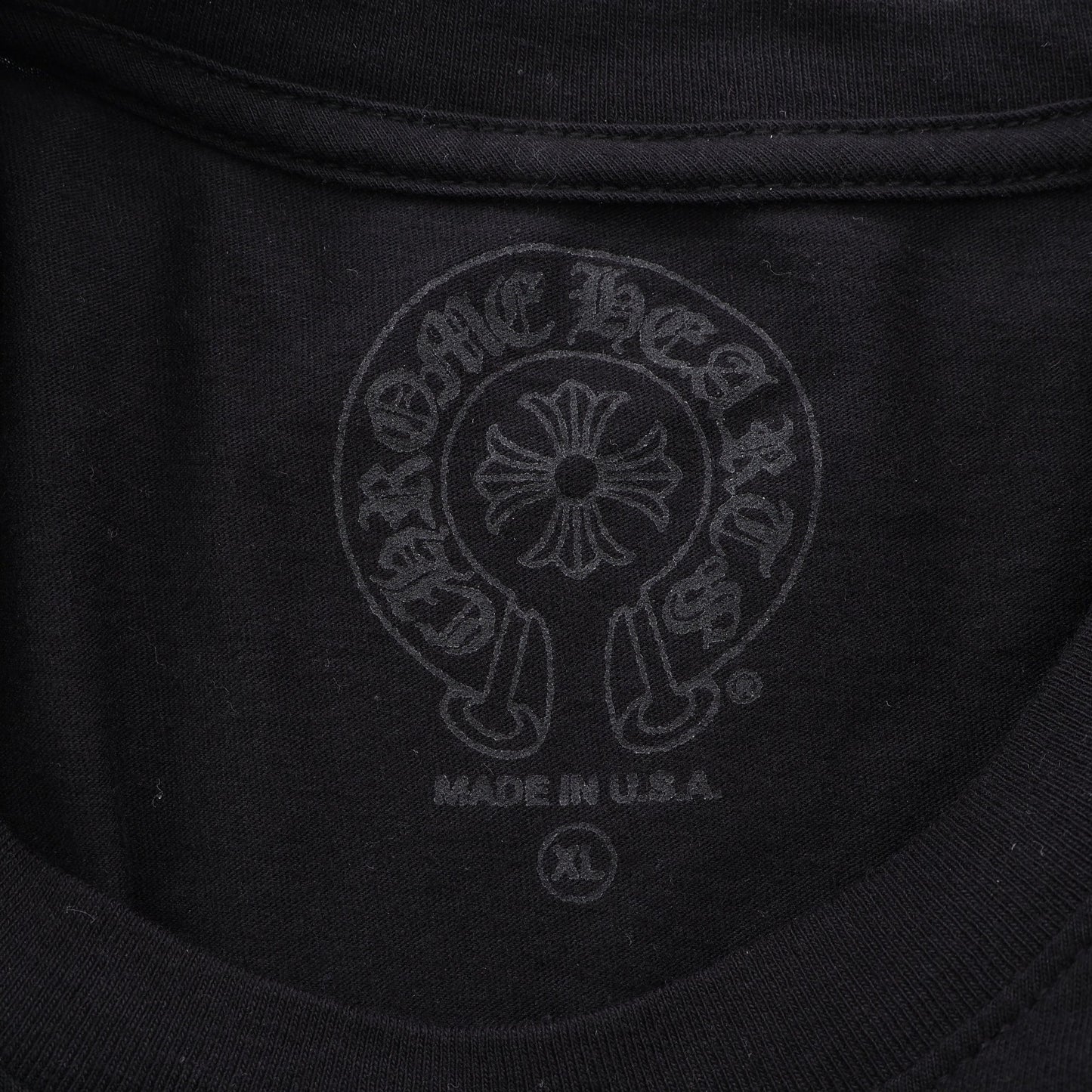 スクロールラベル 長袖Tシャツ コットン ブラック クロムハーツ