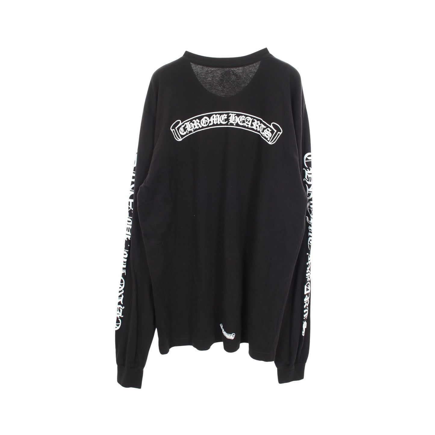 スクロールラベル 長袖Tシャツ コットン ブラック クロムハーツ