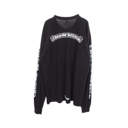 スクロールラベル 長袖Tシャツ コットン ブラック クロムハーツ