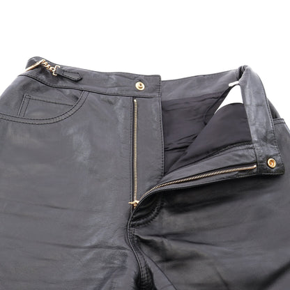 トリオンフボタン ショート パンツ ラムスキン ブラック セリーヌ ボトムス CELINE