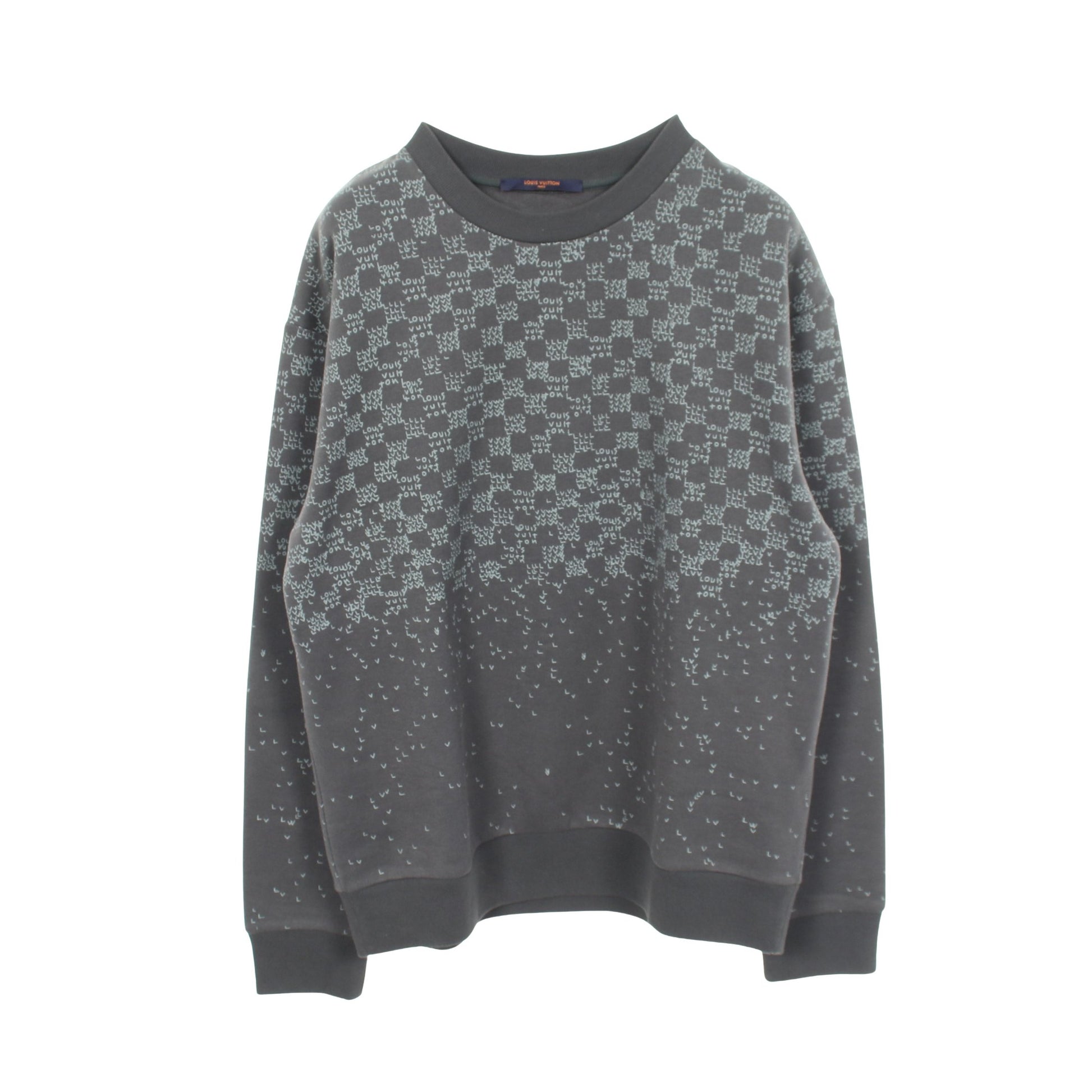 ダミエスプレッドプリンテッド スウェットシャツ コットン グレー ルイヴィトン トップス LOUIS VUITTON