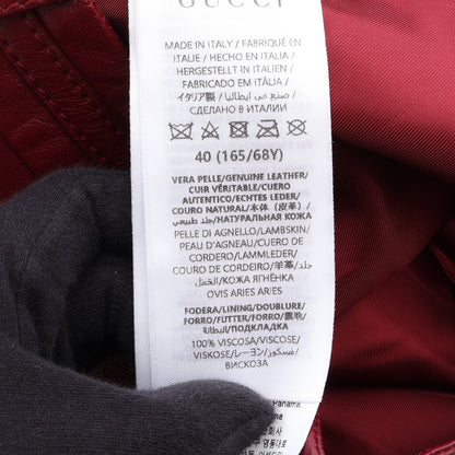ホースビット ショート パンツ ラムスキン ボルドー グッチ