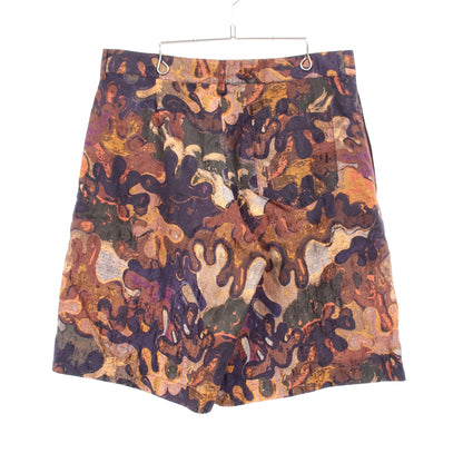 DIOR × PETER DOIG カモフラージュ ショート パンツ シルク コットン ブラウン マルチカラー ディオール