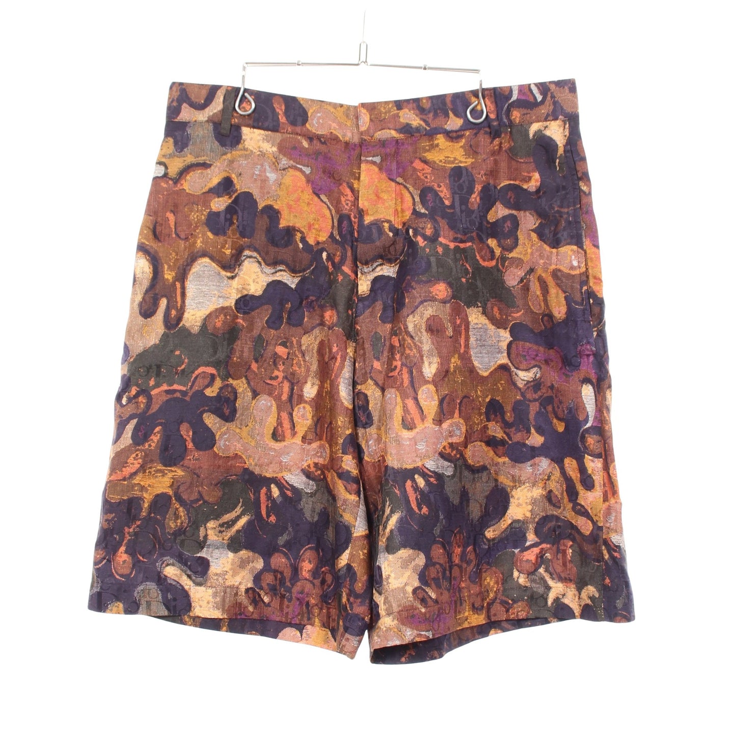 DIOR × PETER DOIG カモフラージュ ショート パンツ シルク コットン ブラウン マルチカラー ディオール