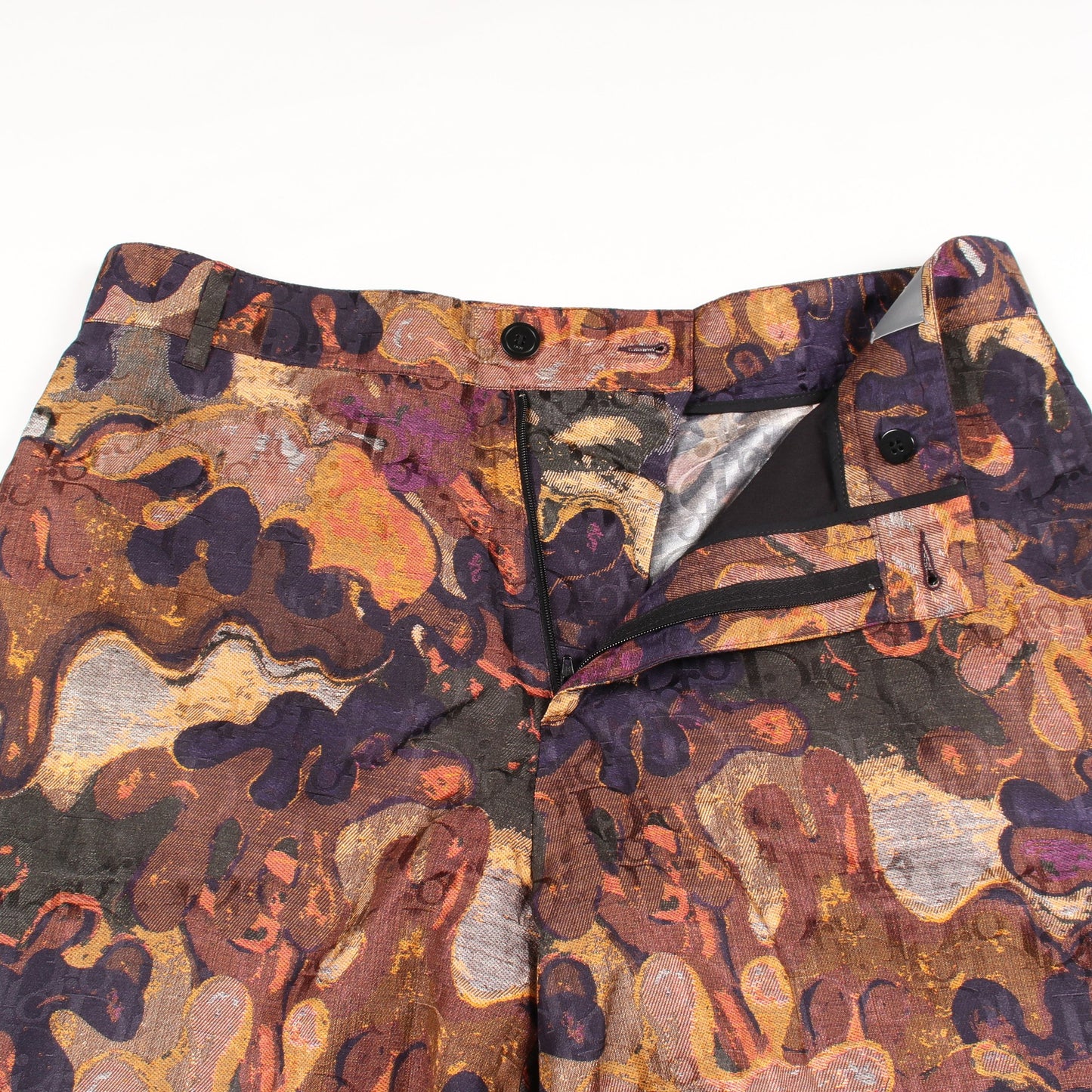 DIOR × PETER DOIG カモフラージュ ショート パンツ シルク コットン ブラウン マルチカラー ディオール