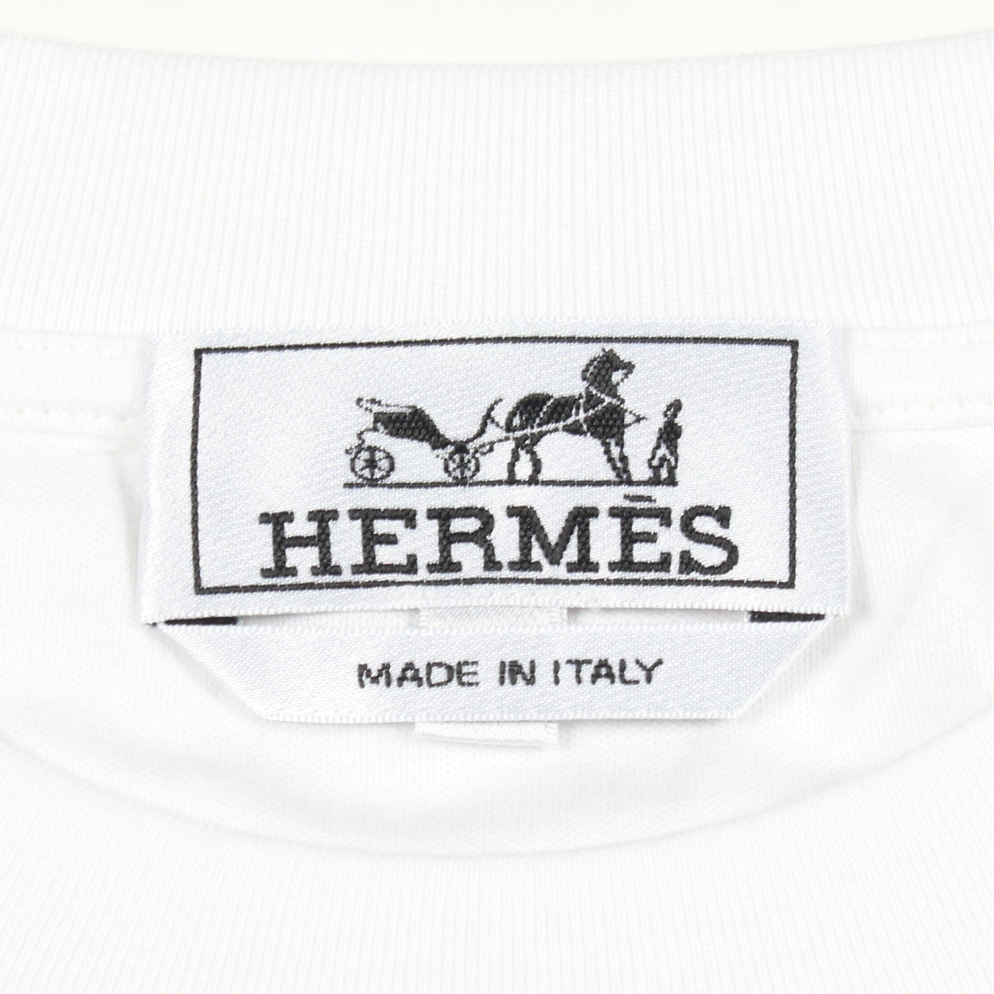 Fragments Equestres 半袖Tシャツ コットン ホワイト ブルーグレー エルメス
