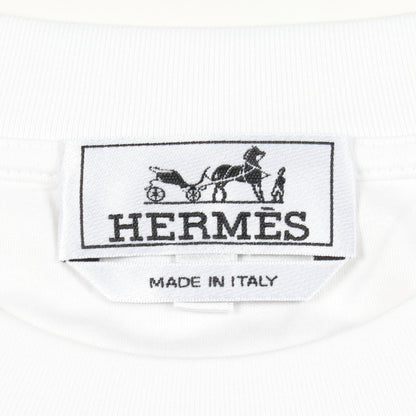Fragments Equestres 半袖Tシャツ コットン ホワイト ブルーグレー エルメス