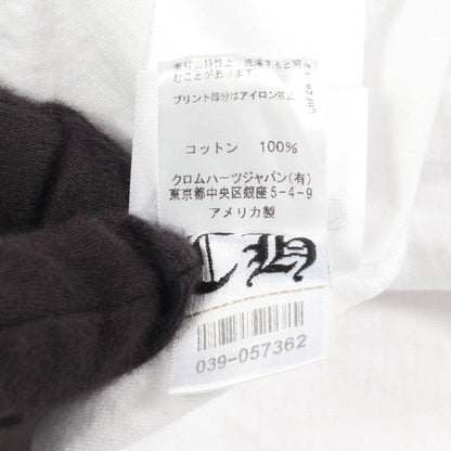 オールドイングリッシュ ネックロゴ 長袖Tシャツ コットン ホワイト ブルー クロムハーツ