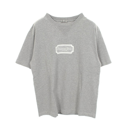 Dior Couture ロゴ刺繍 クルーネック 半袖Tシャツ コットン グレー ディオール