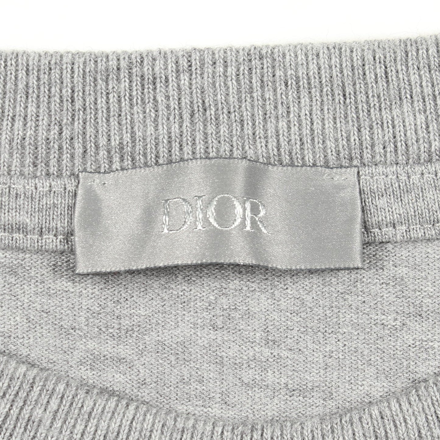 Dior Couture ロゴ刺繍 クルーネック 半袖Tシャツ コットン グレー ディオール