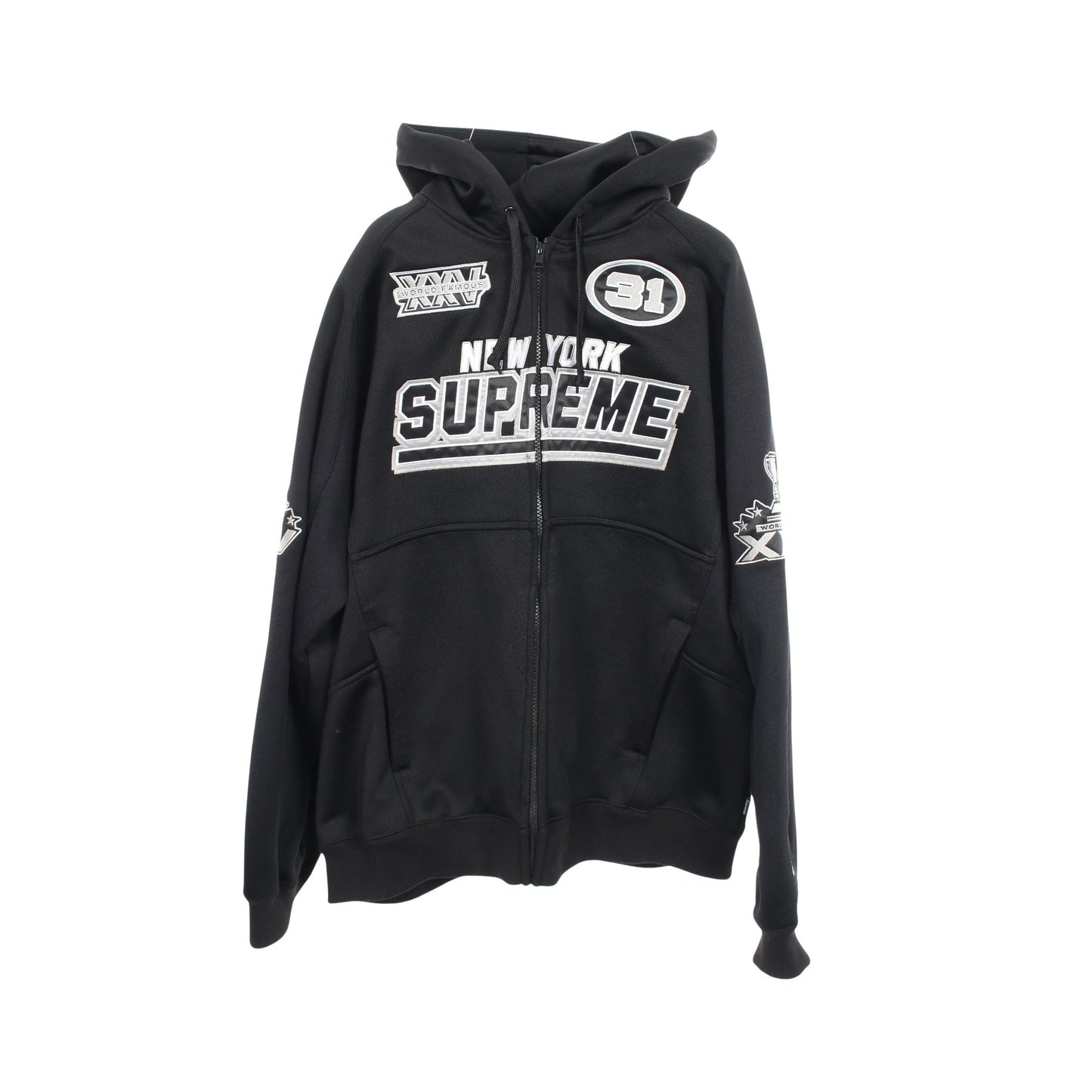 25FW Football Zip Up Hooded Sweatshirt パーカー ブラック シュプリーム