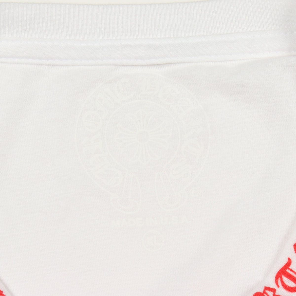 ユニオンジャック ネックロゴ 半袖Tシャツ コットン ホワイト レッド ブルー クロムハーツ トップス Chrome Hearts