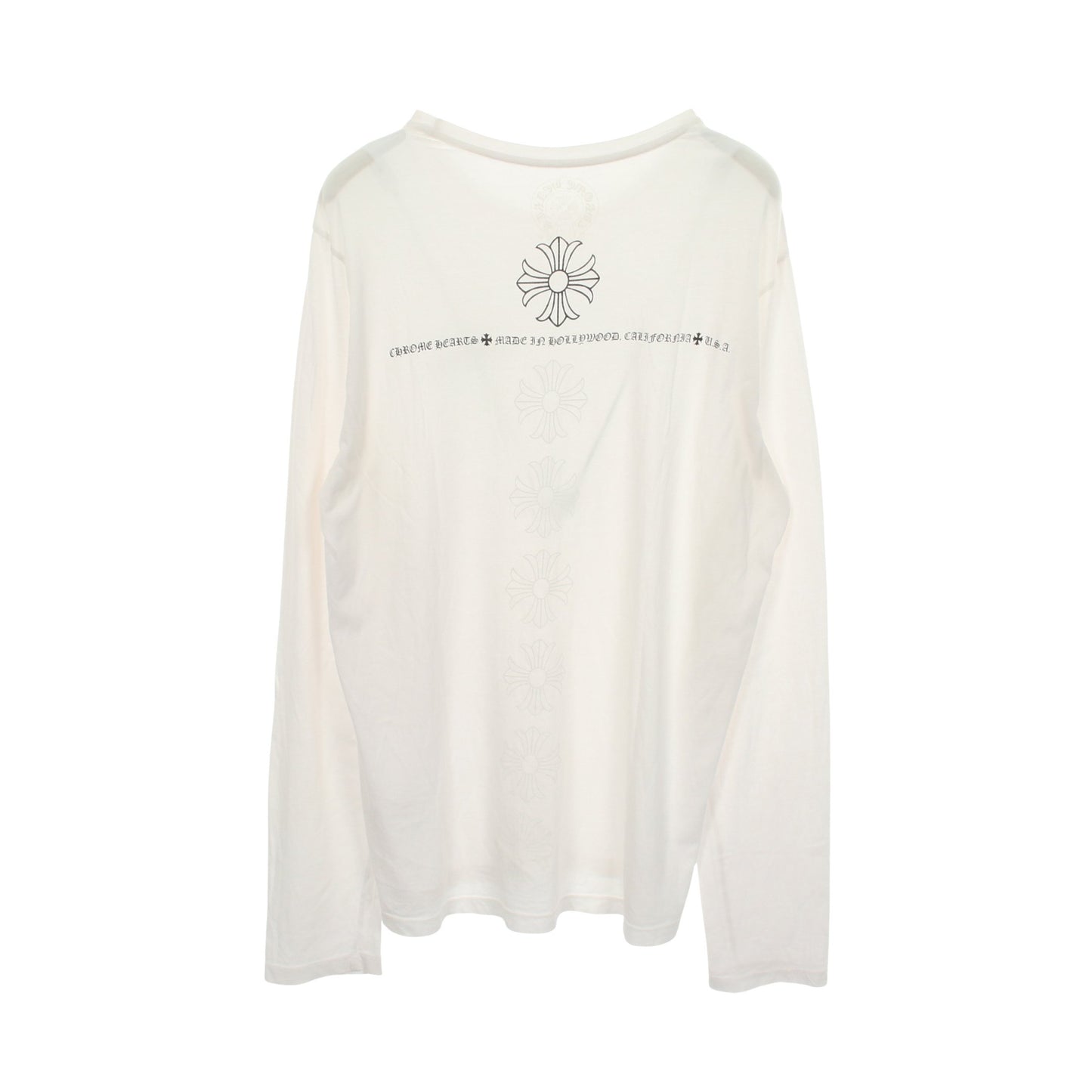 CHプラス スクロールラベル 長袖Tシャツ コットン ホワイト クロムハーツ