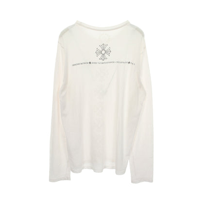 CHプラス スクロールラベル 長袖Tシャツ コットン ホワイト クロムハーツ