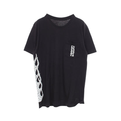 SIDE FLAME クルーネック 半袖Tシャツ コットン ブラック クロムハーツ