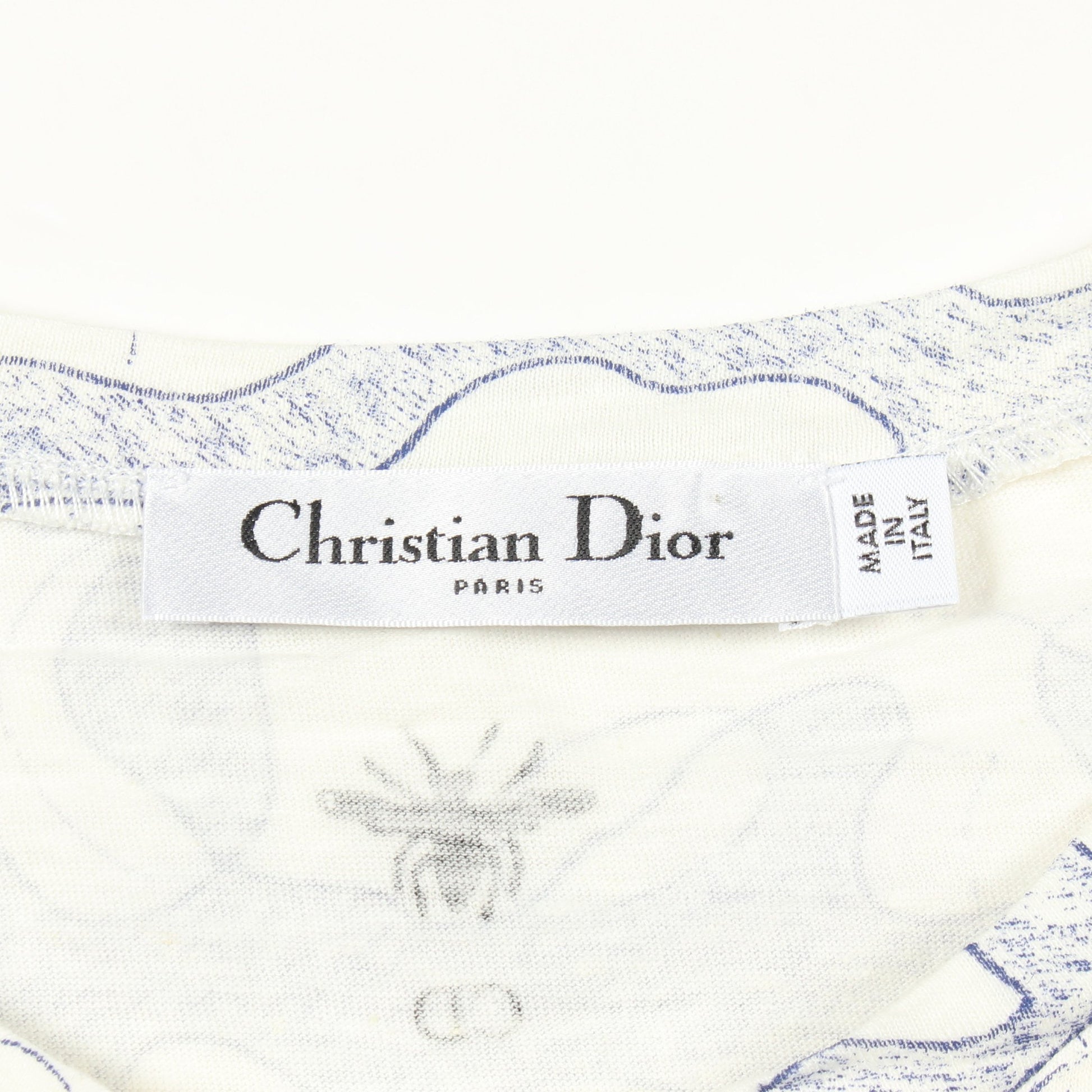 Around the World 半袖Tシャツ コットン ホワイト ブルー クリスチャンディオール トップス Christian Dior