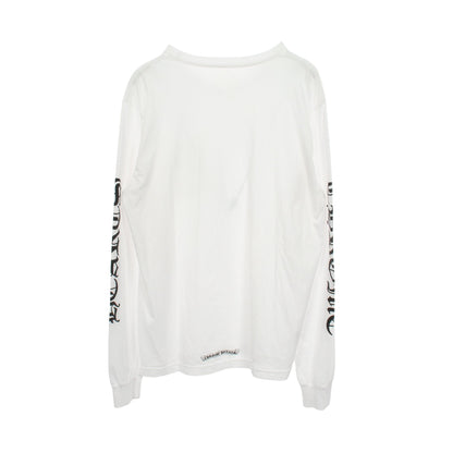 ネックロゴ アームロゴ ポケット付き 長袖Tシャツ コットン ホワイト クロムハーツ